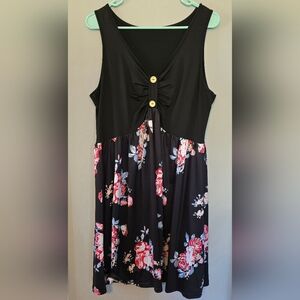 Floral Black Dress